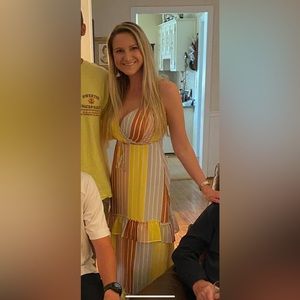 Super cute maxi dress from Belk. Fits more like a small. Very flattering!